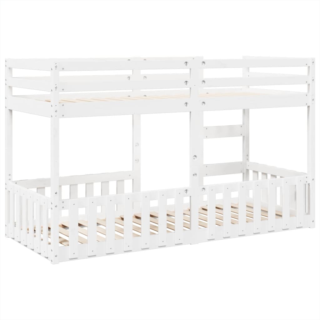 vidaXL Bunk Bed White 80x200 cm Solid Wood Pine 5