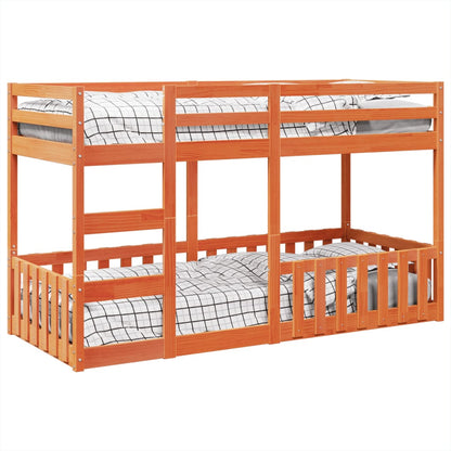 vidaXL Bunk Bed Wax Brown 80x200 cm Solid Wood Pine 4