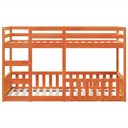 vidaXL Bunk Bed Wax Brown 80x200 cm Solid Wood Pine 5