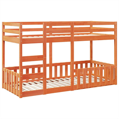 vidaXL Bunk Bed Wax Brown 90x200 cm Solid Wood Pine 2