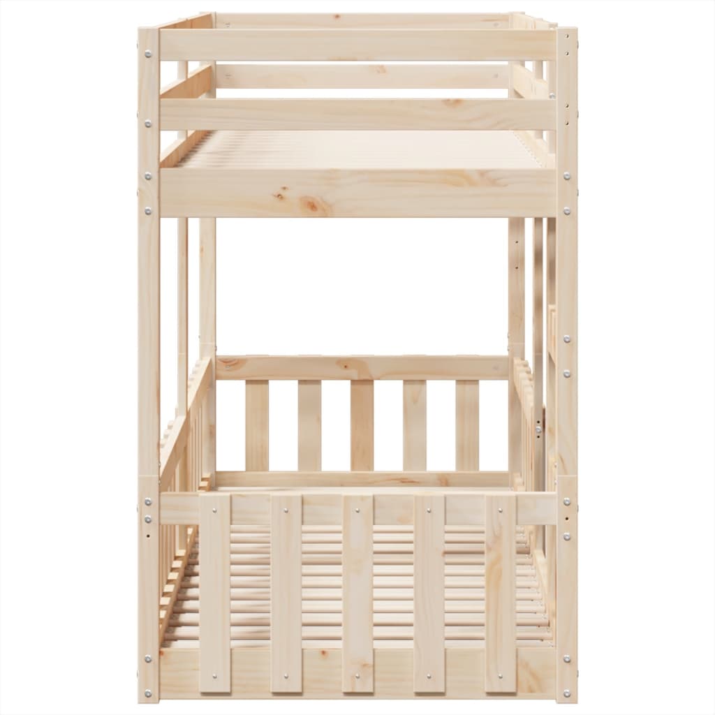 vidaXL Bunk Bed 75x190 cm Solid Wood Pine 6