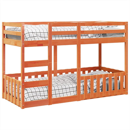 vidaXL Bunk Bed Wax Brown 75x190 cm Solid Wood Pine 4