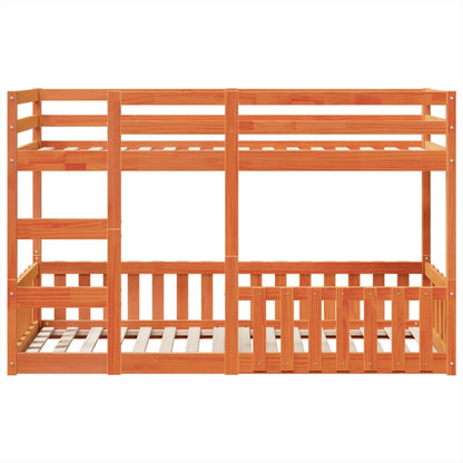 vidaXL Bunk Bed Wax Brown 75x190 cm Solid Wood Pine 5