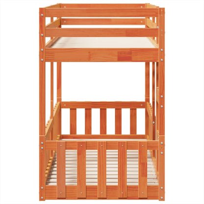vidaXL Bunk Bed Wax Brown 75x190 cm Solid Wood Pine 6
