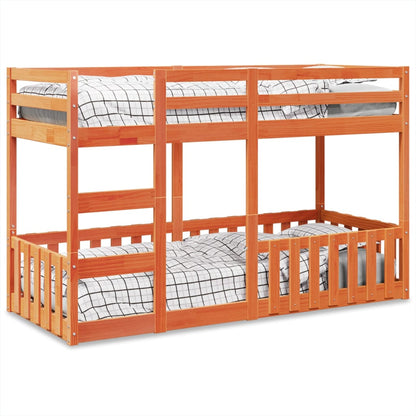 vidaXL Bunk Bed Wax Brown 75x190 cm Solid Wood Pine 1