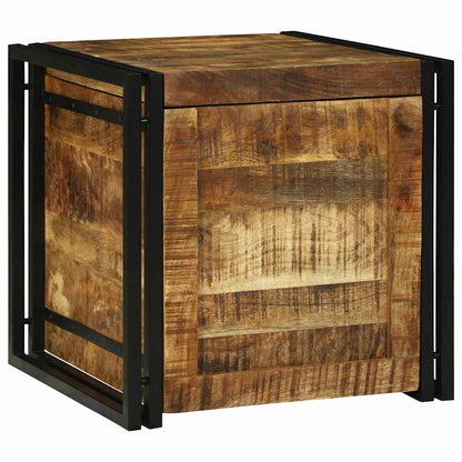 Storage Box Brown and Black Depth 50 cm 50 cm Rough mango wood