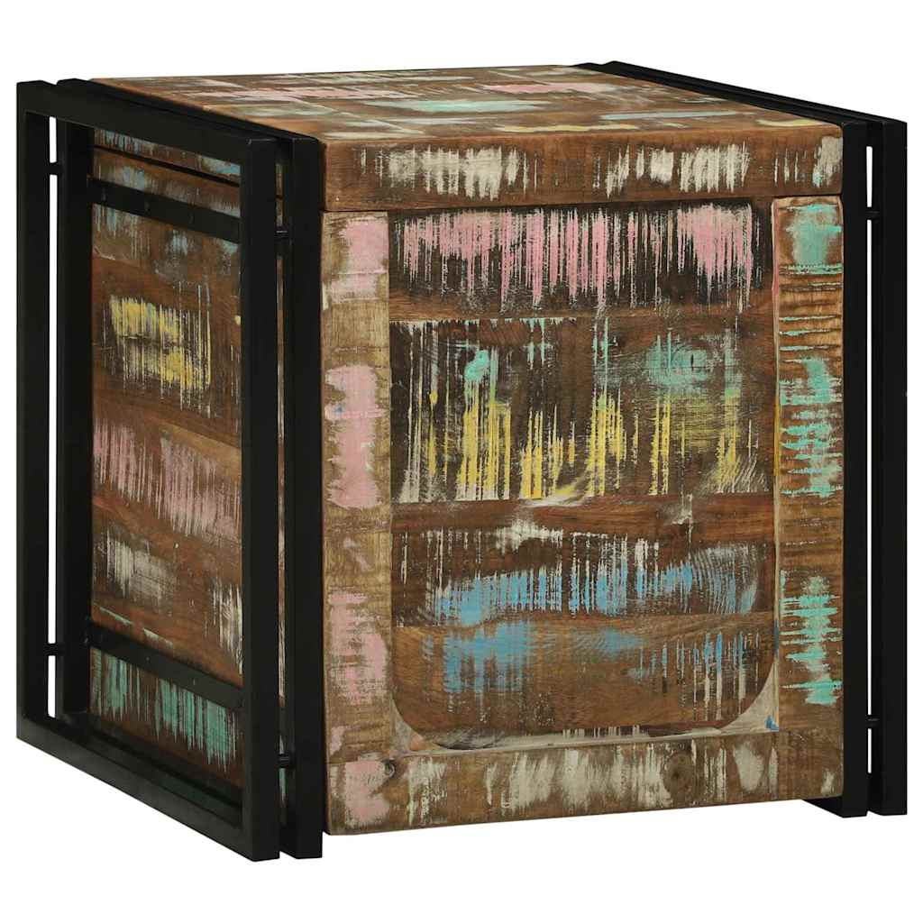 Storage Box Brown and Black Depth 50 cm 50 cm Reclaimed wood