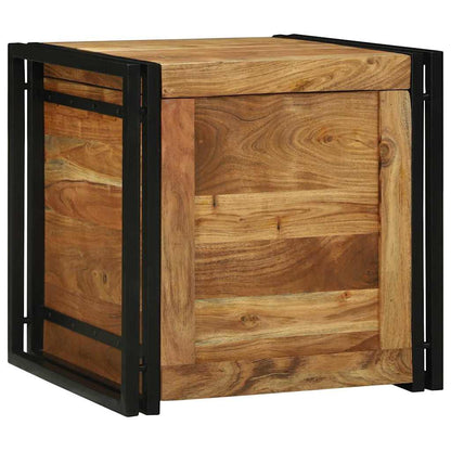Storage Box Brown and Black Depth 50 cm 50 cm Acacia wood