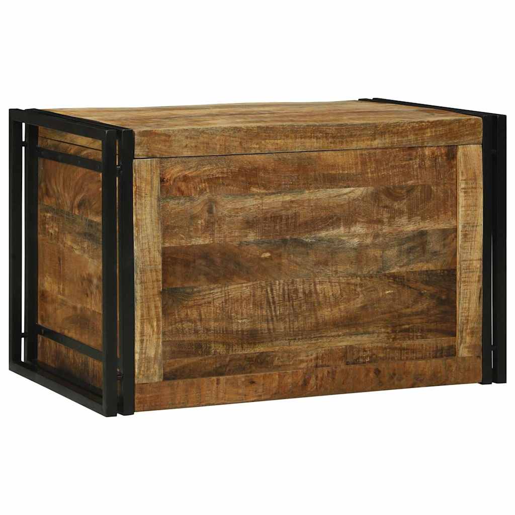 Storage Box Brown and Black Depth 50 cm 80 cm Rough mango wood