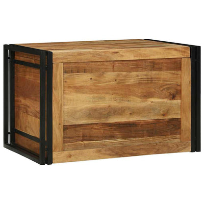 vidaXL Storage Box Brown and Black 80 x 50 x 50 cm Acacia Wood 1