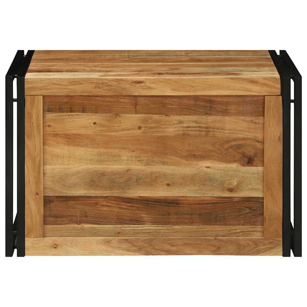 vidaXL Storage Box Brown and Black 80 x 50 x 50 cm Acacia Wood 5