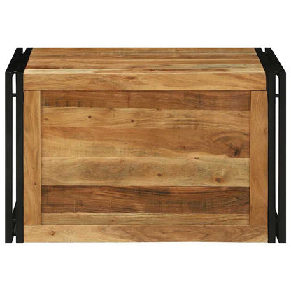 vidaXL Storage Box Brown and Black 80 x 50 x 50 cm Acacia Wood 5