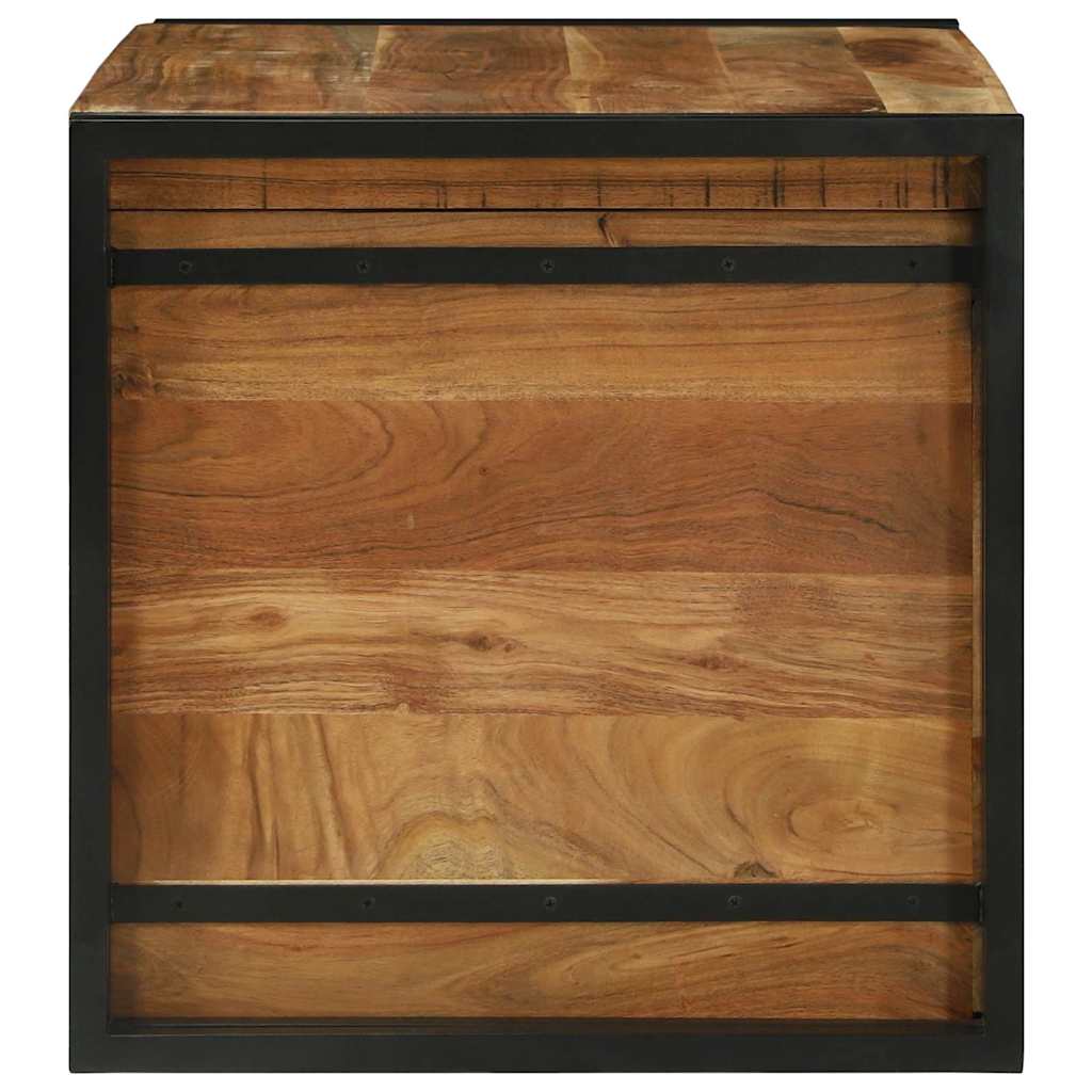 vidaXL Storage Box Brown and Black 80 x 50 x 50 cm Acacia Wood 6