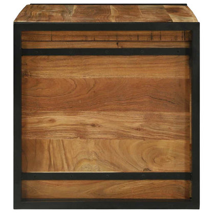 vidaXL Storage Box Brown and Black 80 x 50 x 50 cm Acacia Wood 6