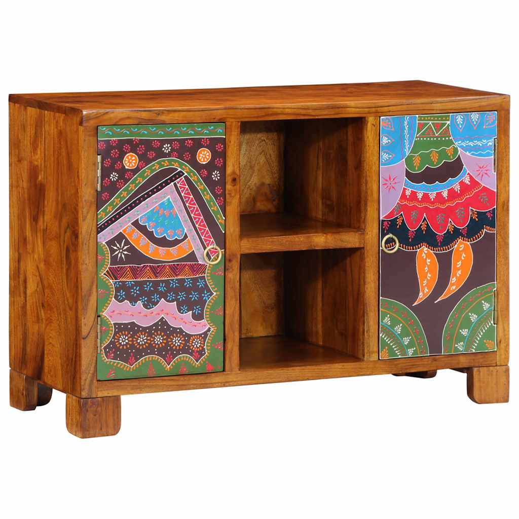 vidaXL Sideboard Multicolour 90x35x60 Solid Wood Acacia 2