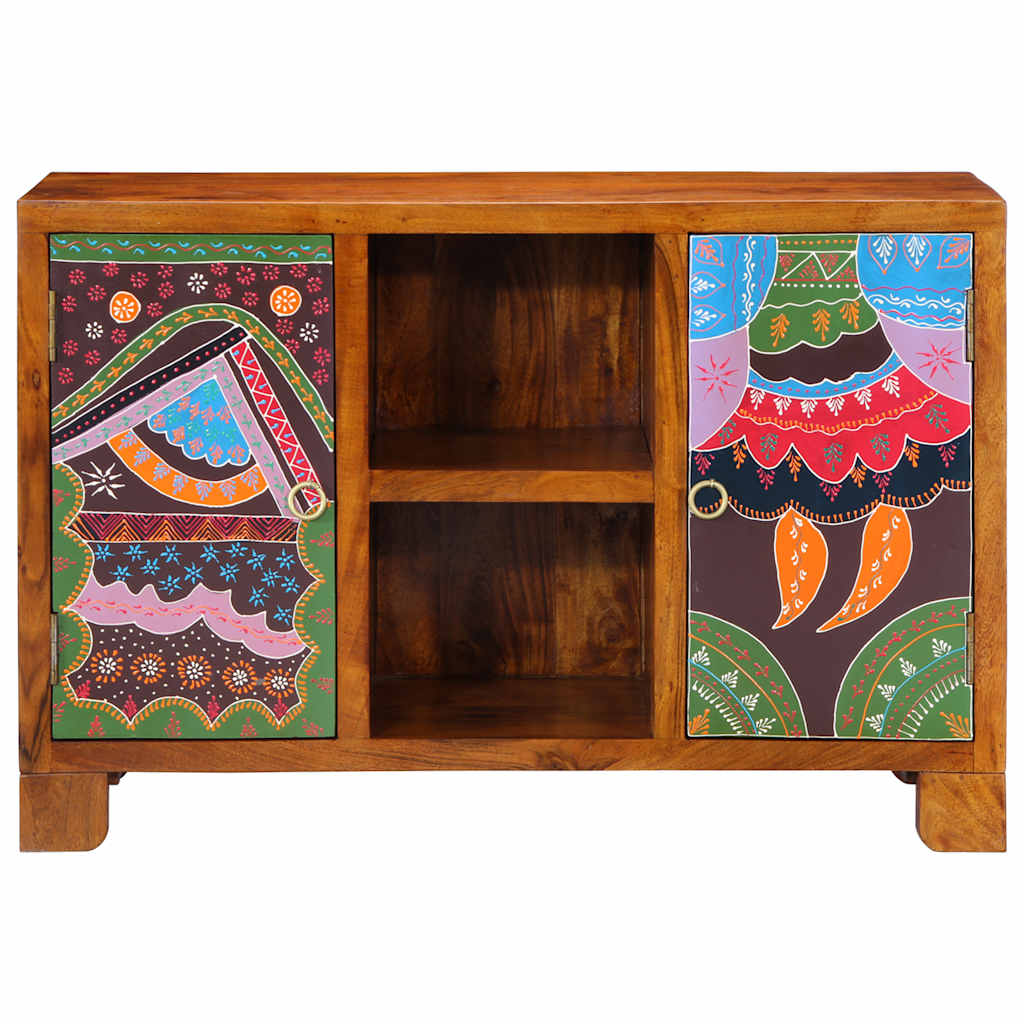 vidaXL Sideboard Multicolour 90x35x60 Solid Wood Acacia 5