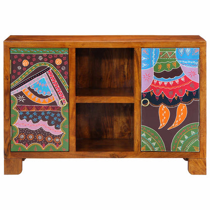vidaXL Sideboard Multicolour 90x35x60 Solid Wood Acacia 5