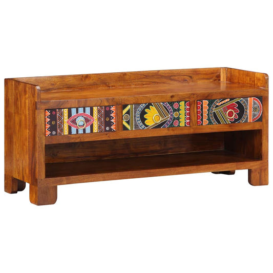 vidaXL Shoe Bench Honey Brown 100 x 35 x 45 cm Acacia Solid Wood 1