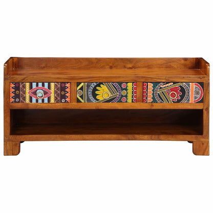 vidaXL Shoe Bench Honey Brown 100 x 35 x 45 cm Acacia Solid Wood 4
