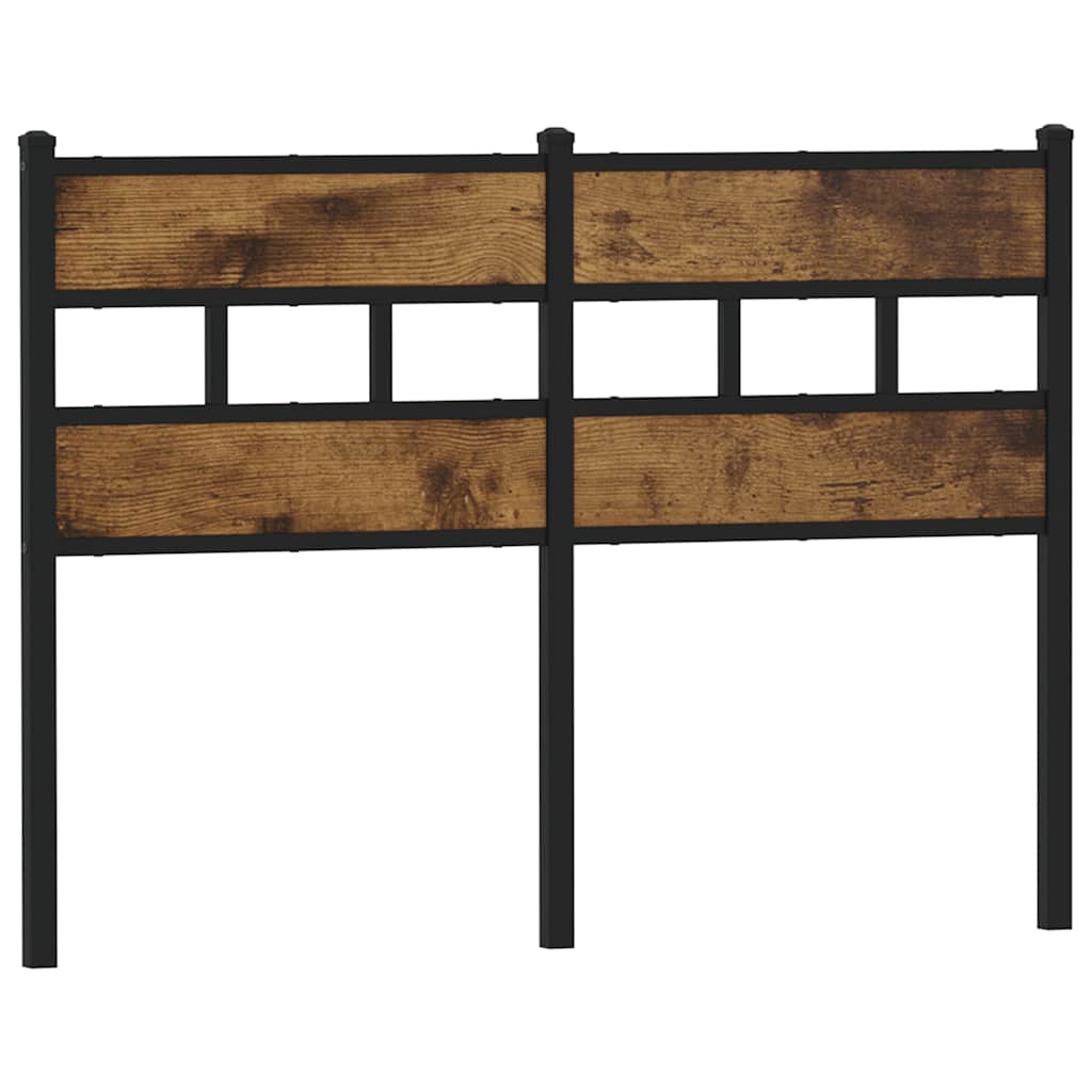 Replace Headboard Iron and Engineered Wood Smoked Oak 120 cm