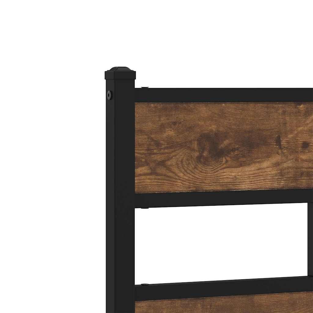Replace Headboard Iron and Engineered Wood Smoked Oak 120 cm