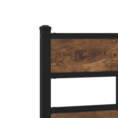 Replace Headboard Iron and Engineered Wood Smoked Oak 120 cm