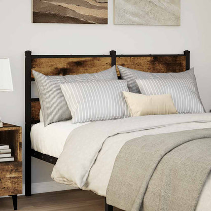 Replace Headboard Iron and Engineered Wood Smoked Oak 135 cm