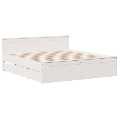 vidaXL Bed Frame without Mattress with Headboard White 180x200 cm 3