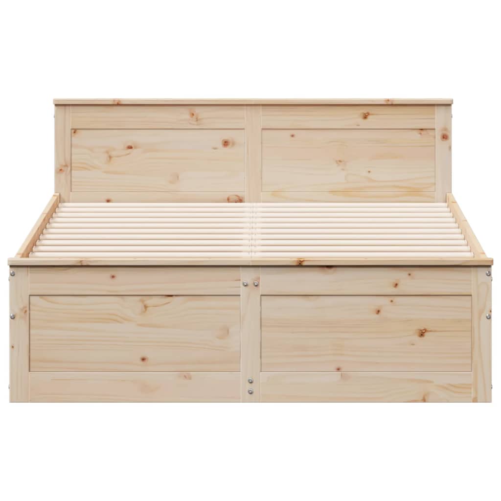 vidaXL Bed Frame without Mattress with Headboard 150x200 cm 4