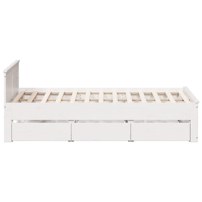 vidaXL Bed Frame without Mattress with Headboard White 150x200 cm 5