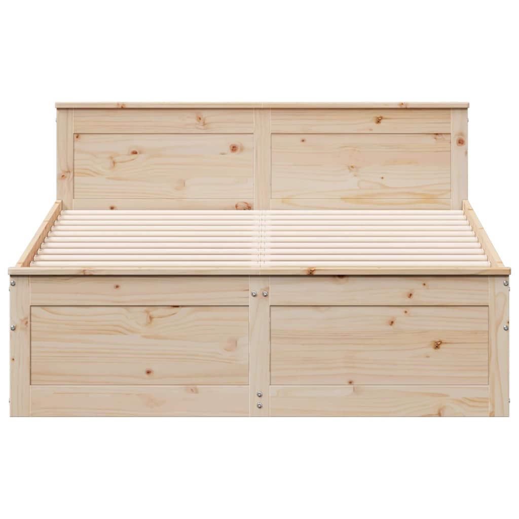 vidaXL Bed Frame without Mattress with Headboard 140x190 cm 4