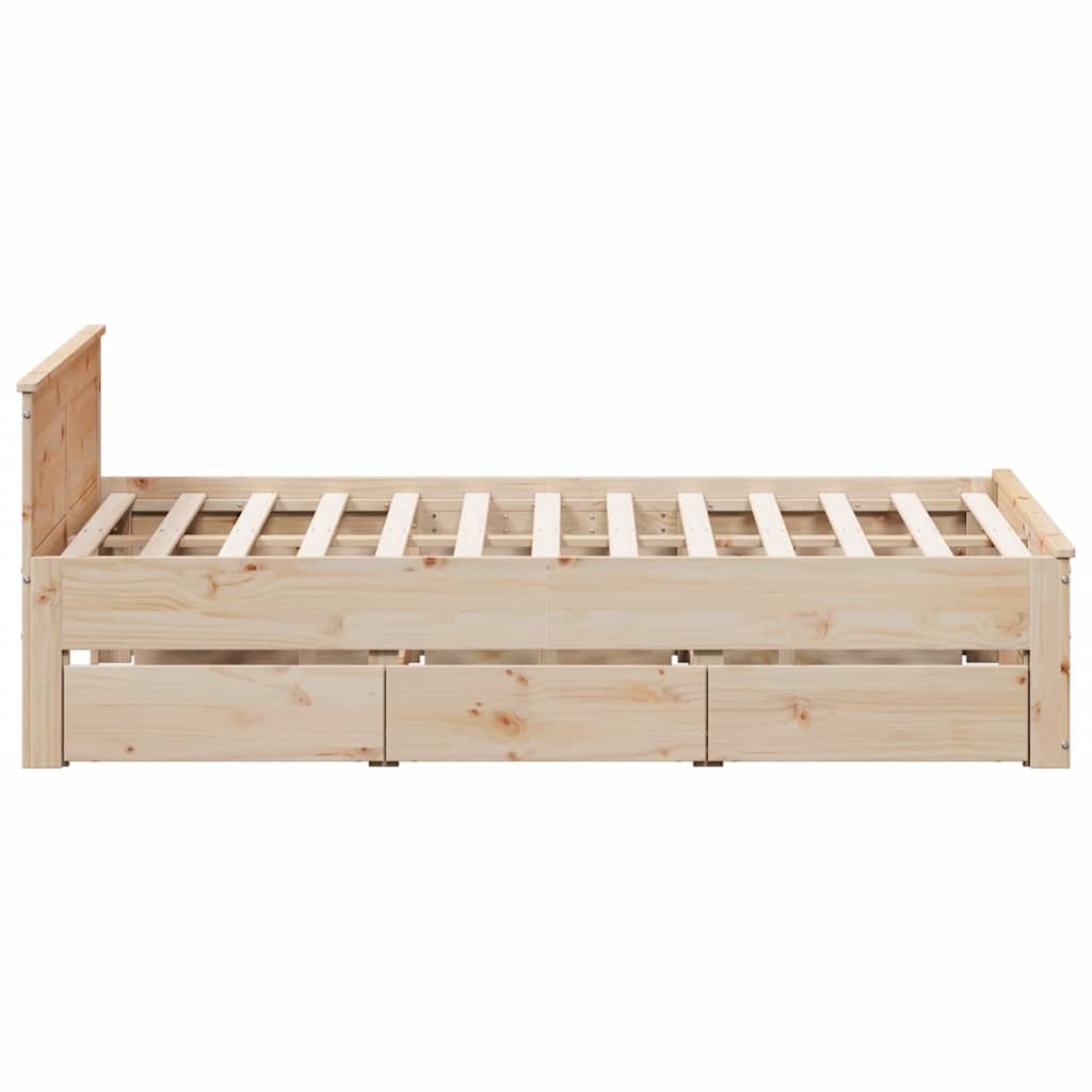 vidaXL Bed Frame without Mattress with Headboard 140x190 cm 5