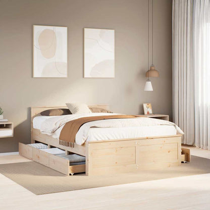 vidaXL Bed Frame without Mattress with Headboard 140x190 cm 1