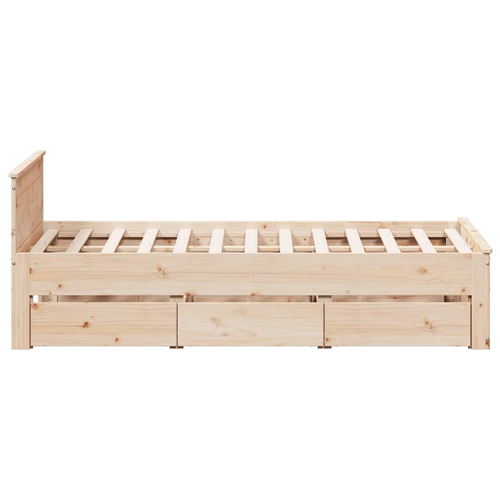 vidaXL Bed Frame without Mattress with Headboard 135x190 cm Double Solid Wood Pine 5