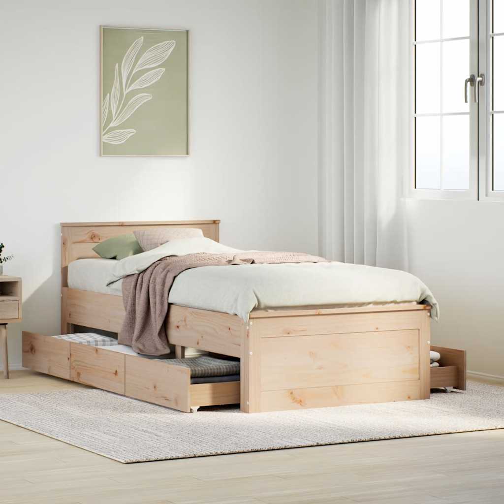 vidaXL Bed Frame without Mattress with Headboard Length 190 cm