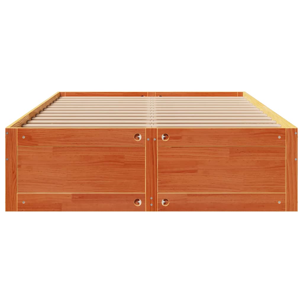 vidaXL Bed Frame without Mattress with Drawers Wax Brown 150x200 cm 4