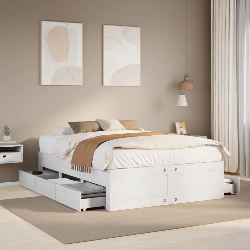 vidaXL Bed Frame without Mattress with Drawers