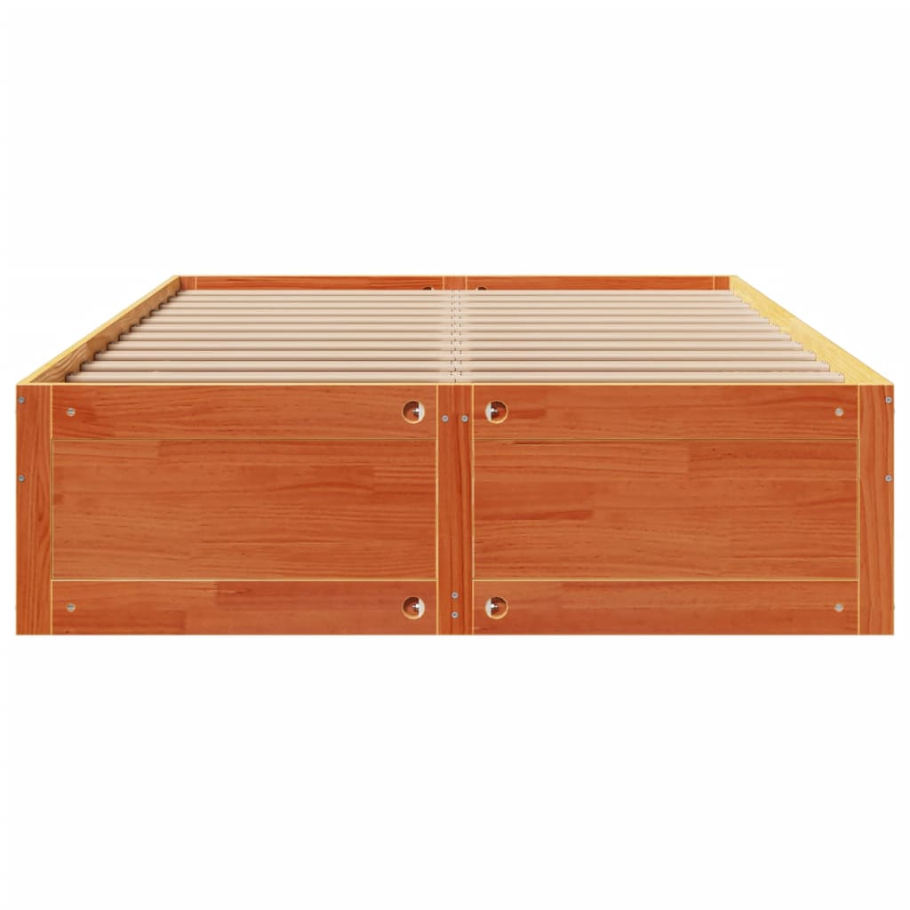 vidaXL Bed Frame without Mattress with Drawers Wax Brown 140x200 cm 4