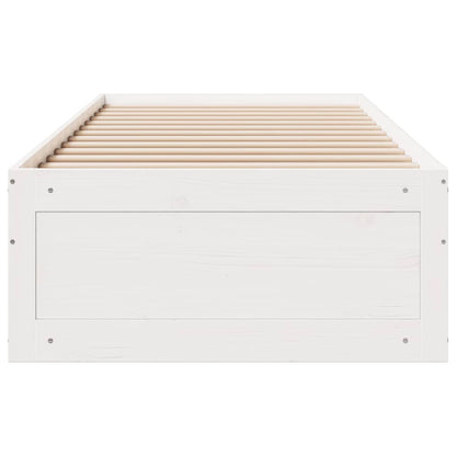 vidaXL Bed Frame without Mattress with Drawers White 90x200 cm Solid Wood Pine 4