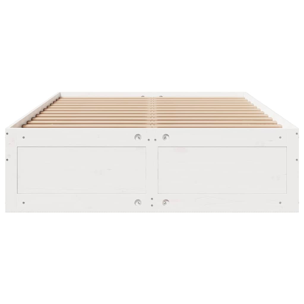 vidaXL Bed Frame without Mattress with Drawers White 140x190 cm Solid Wood Pine 4