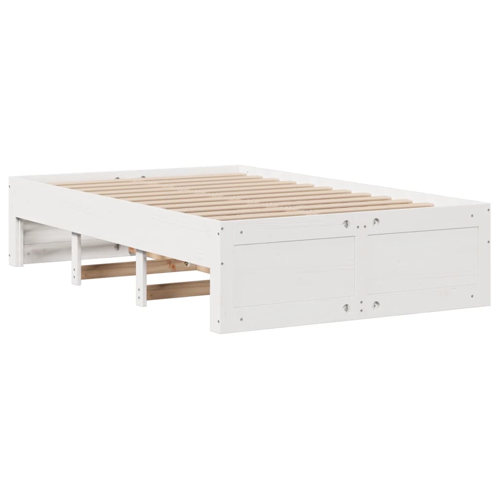 vidaXL Bed Frame without Mattress with Drawers White 135x190 cm 5