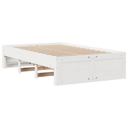 vidaXL Bed Frame without Mattress with Drawers White 135x190 cm 5