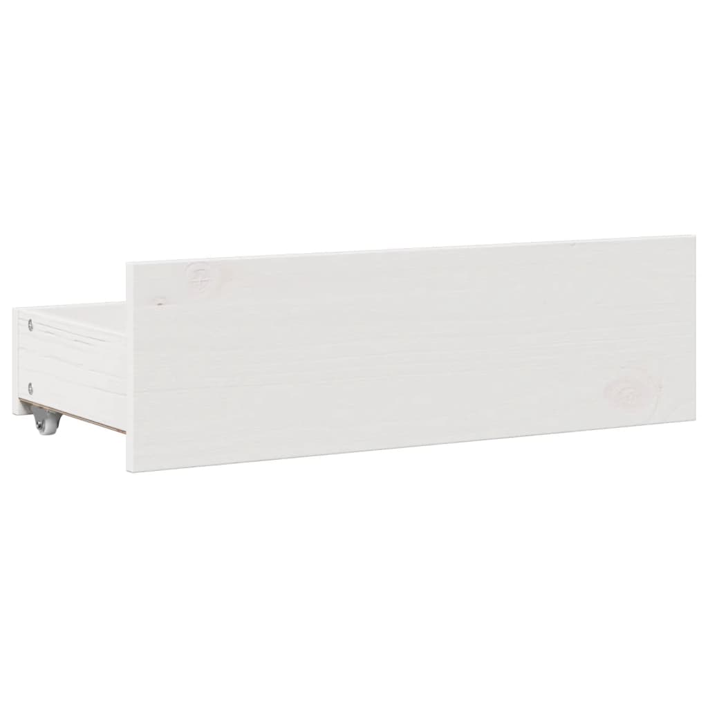 vidaXL Bed Frame without Mattress with Drawers White 135x190 cm 6