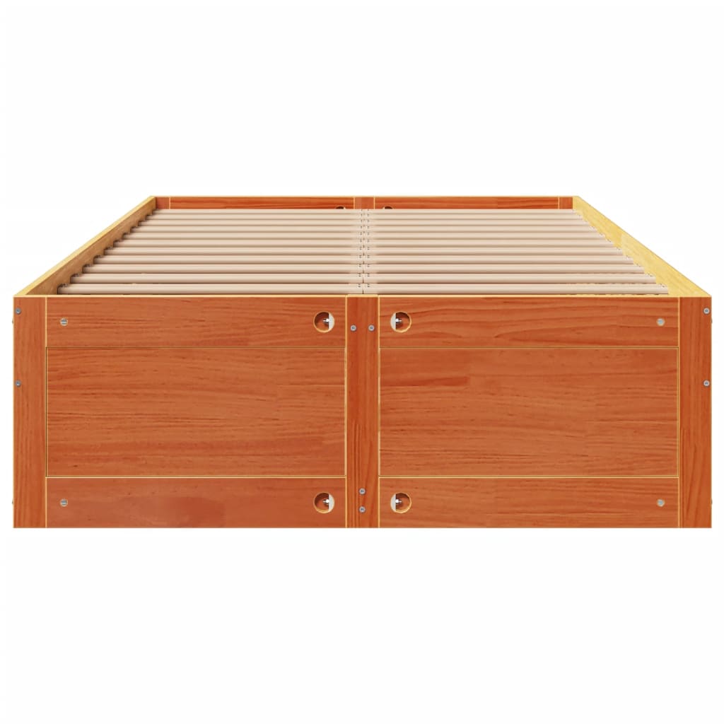 vidaXL Bed Frame without Mattress with Drawers Wax Brown 120x190 cm Small Double Solid Wood Pine 4