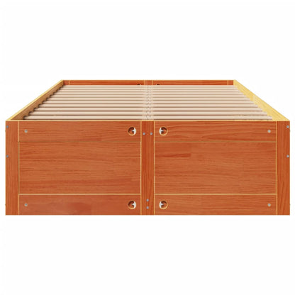 vidaXL Bed Frame without Mattress with Drawers Wax Brown 120x190 cm Small Double Solid Wood Pine 4