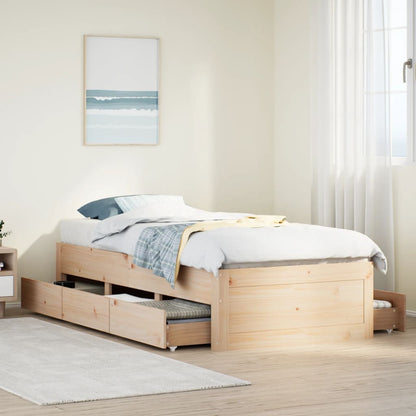 vidaXL Bed Frame without Mattress with Drawers