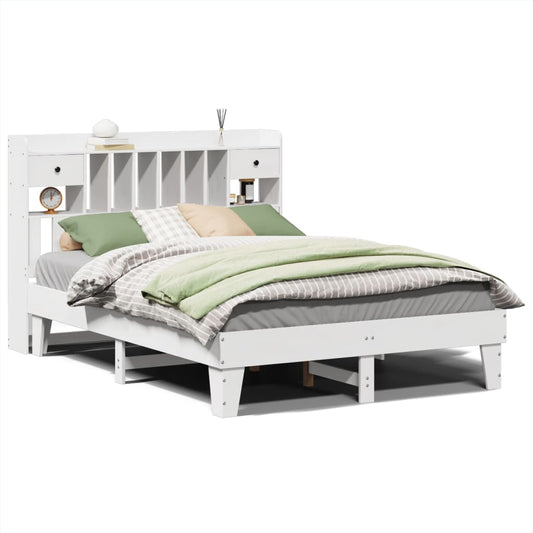 vidaXL Bed Frame without Mattress White 160x200 cm Solid Wood Pine 2