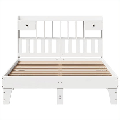 vidaXL Bed Frame without Mattress White 160x200 cm Solid Wood Pine 4