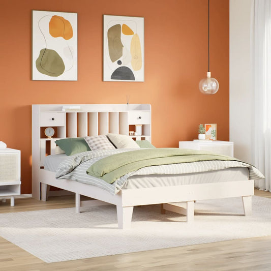 vidaXL Bed Frame without Mattress White 160x200 cm Solid Wood Pine 1