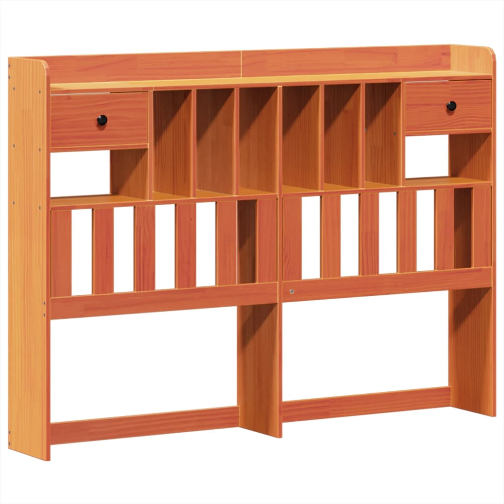 vidaXL Bed Frame without Mattress Wax Brown 150x200 cm King Size Solid Wood Pine 6